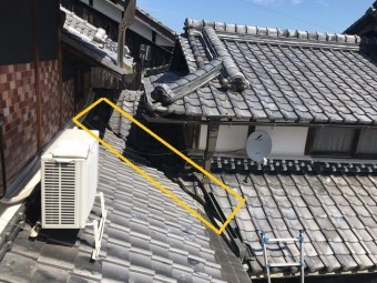 名張市 雨漏り箇所 谷