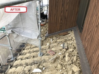 伊賀市 瓦をおろした後の状態