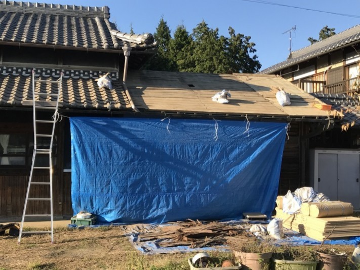 名張市 屋根土おろし後の全体図