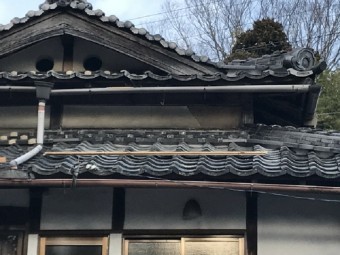 伊賀市 壁漆喰のはがれ 瓦屋根