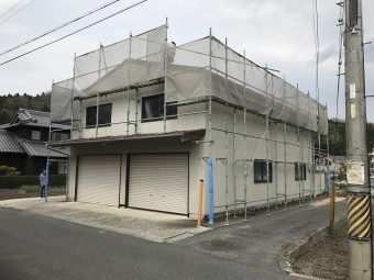 伊賀市 雨漏り修理 足場