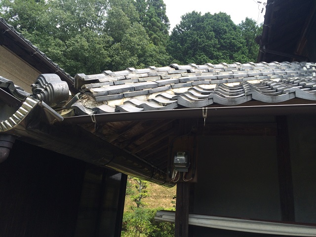 伊賀市で日本瓦の隅棟の点検をしてきました。